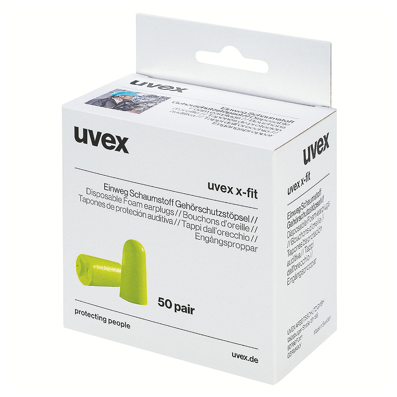 uvex x-fit  oordop, 50 paar in minidispenser