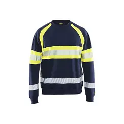 Blåkläder 3359 Sweater Marineblauw/Fluogeel