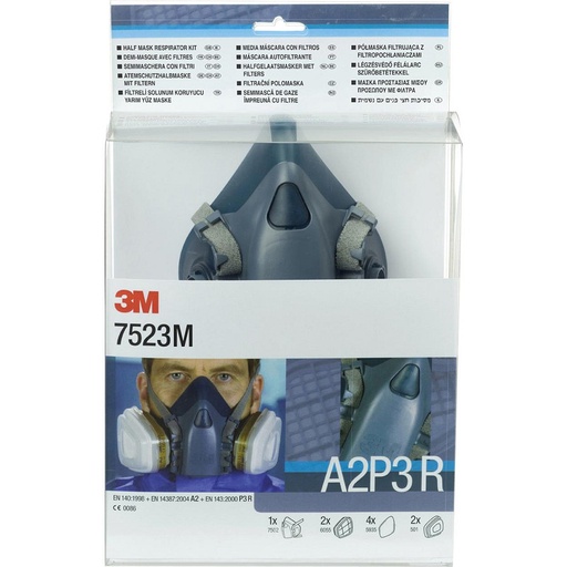 [49752300] 3M 7523M starterskit voor halfgelaatsmaskers met A2-P3 R filtercombinatie